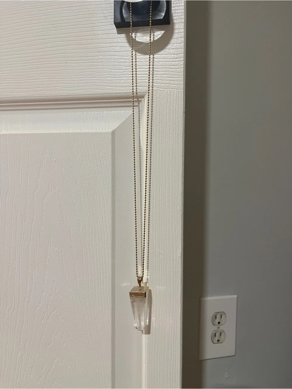 Gold Crystal Pendant Necklace - Clear